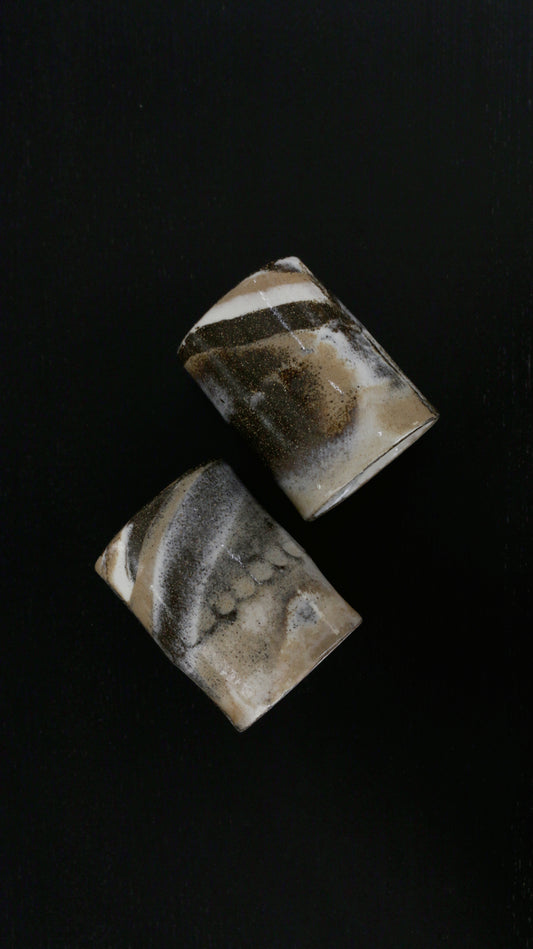 竹 CUP | hand pinched tumbler, marbled clay