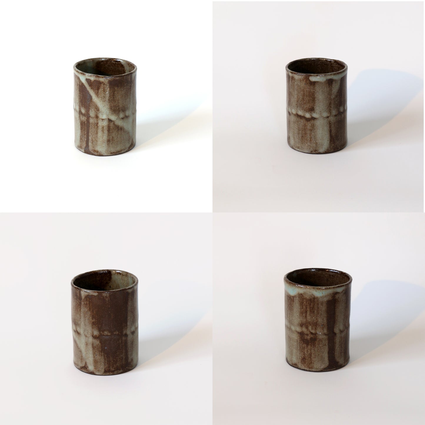 竹 CUP | hand pinched tumbler, brown clay in turquoise