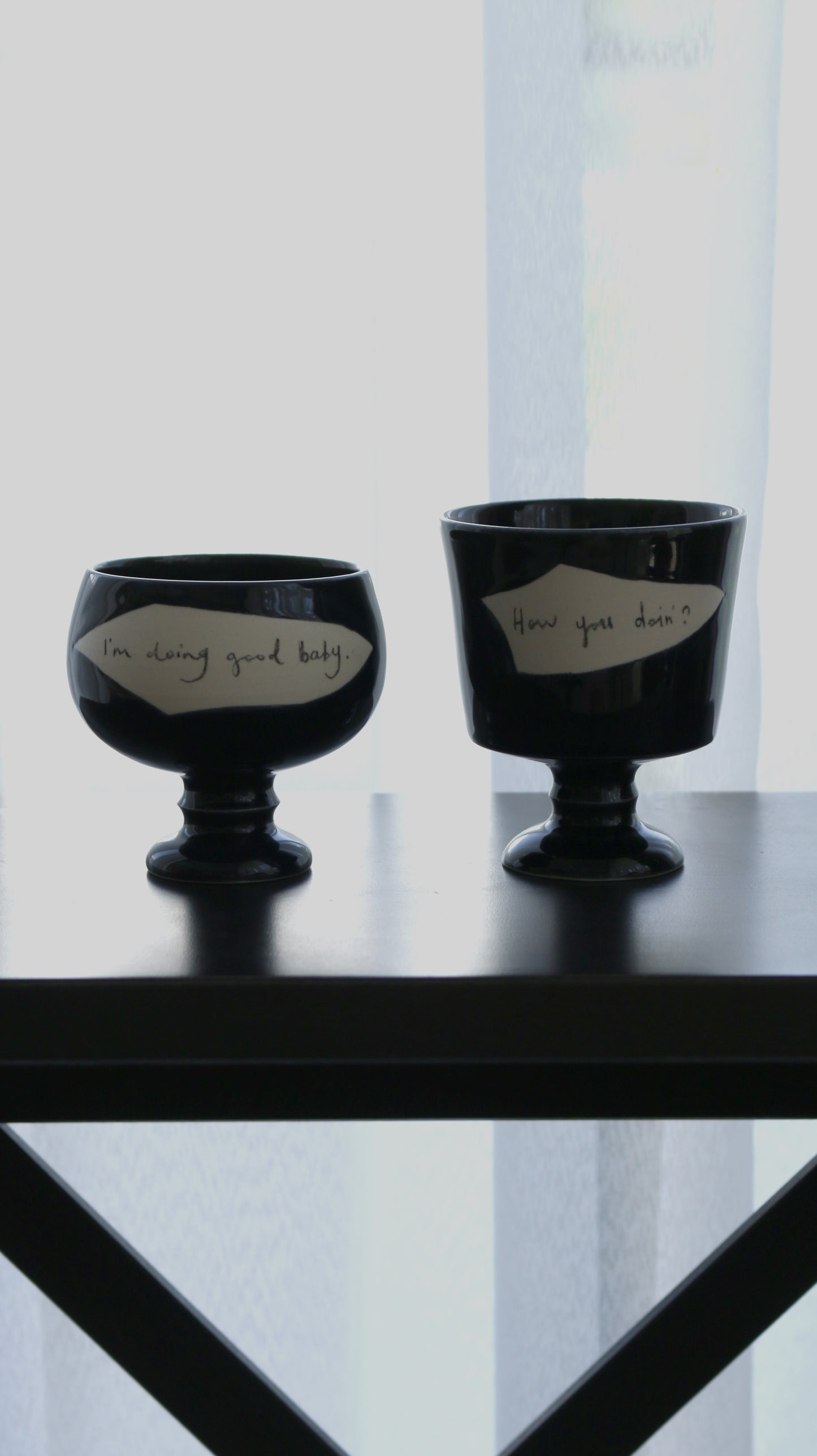 诉 GOBLETS | message ceramic goblets in pair