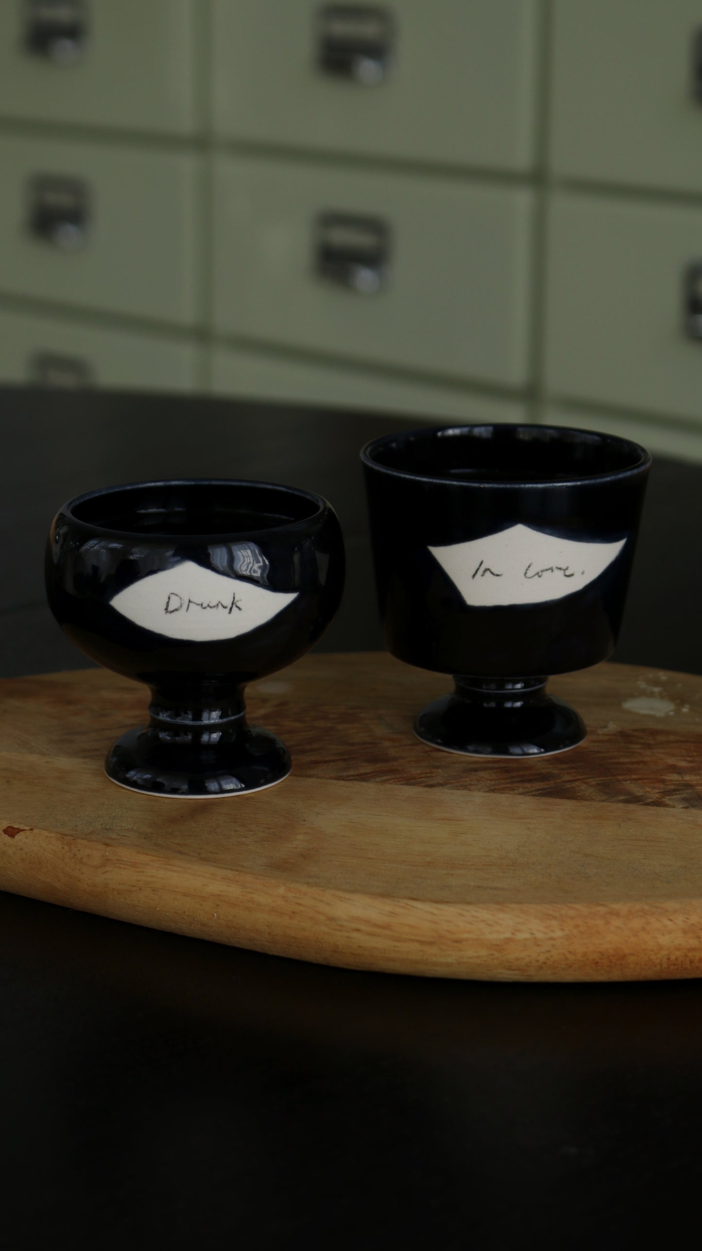 诉 GOBLETS | message ceramic goblets in pair