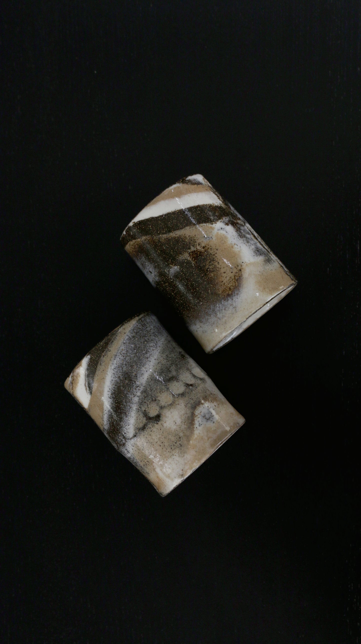 竹 CUP | hand pinched tumbler, marbled clay