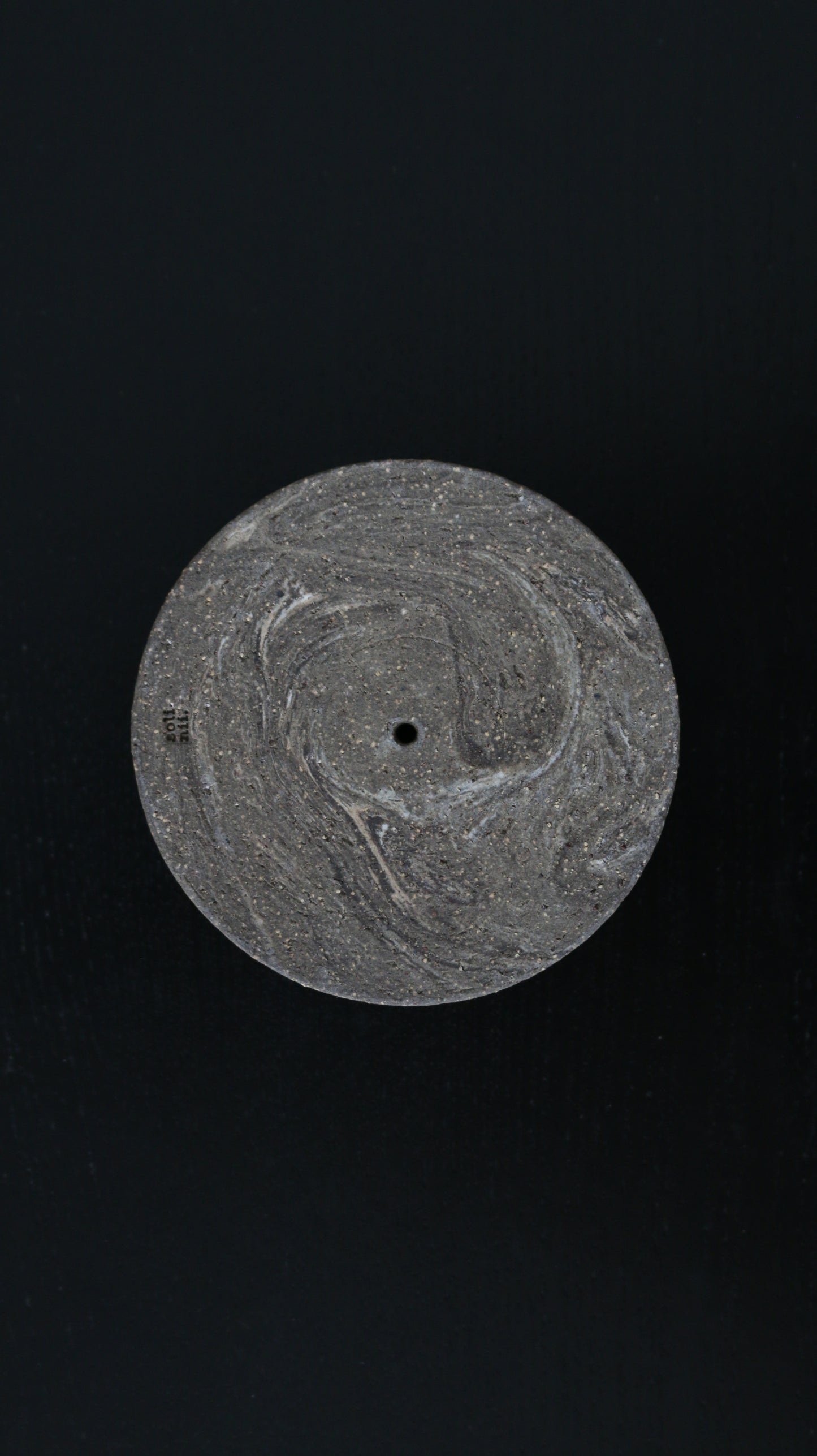 渦 INCENSE HOLDER | double circle in marble dark