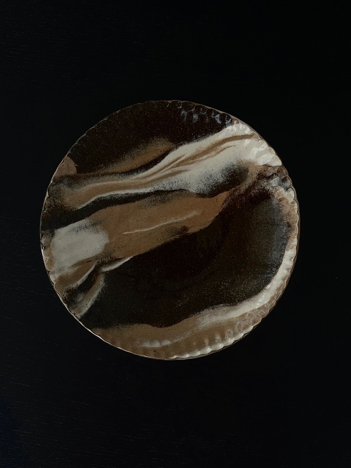 涟 PLATE | hand pinched plate in marbled clay