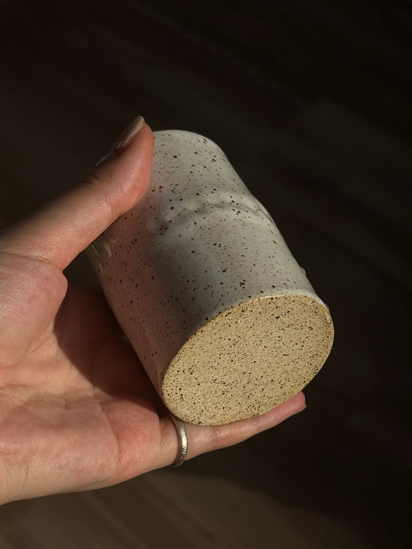 竹 CUP | hand pinched cup, white speckled