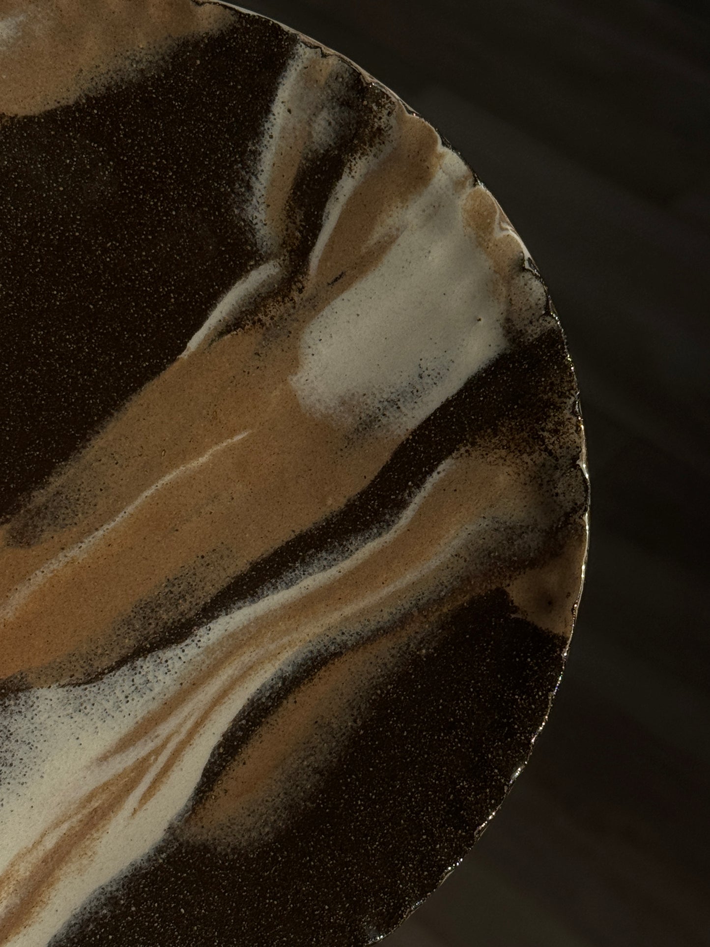 涟 PLATE | hand pinched plate in marbled clay