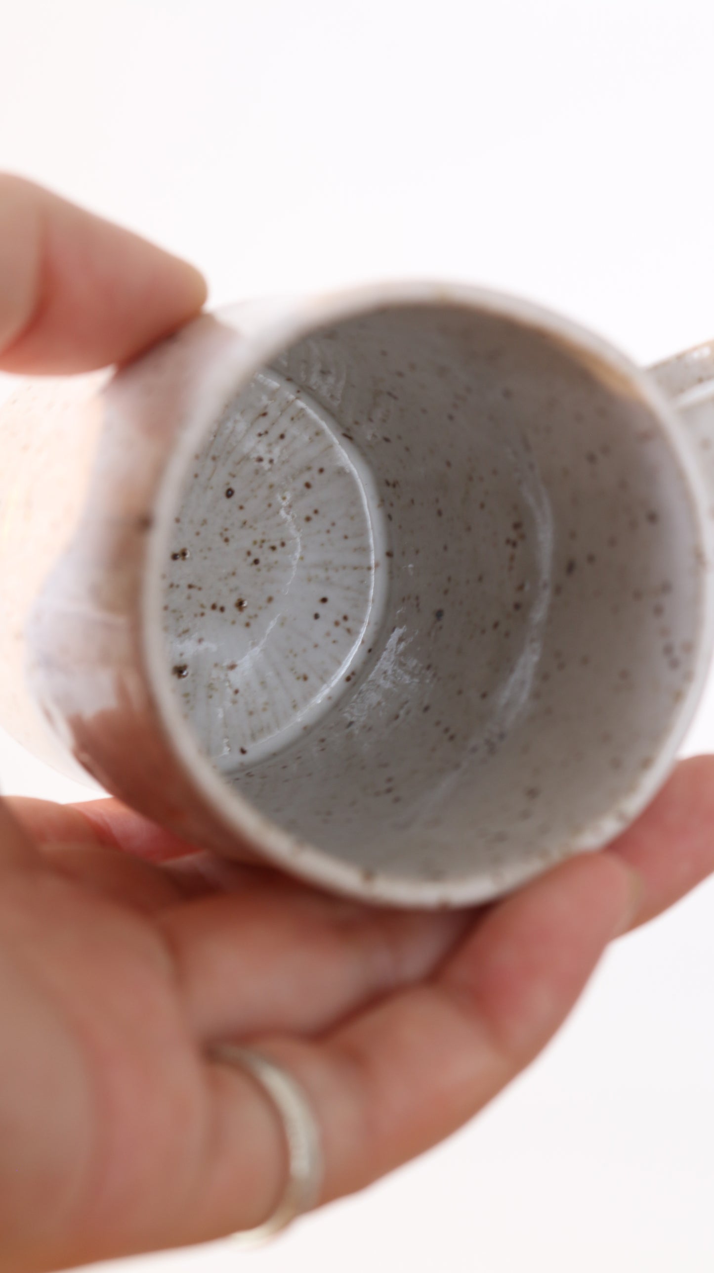 竹 CUP | hand pinched cup, white speckled