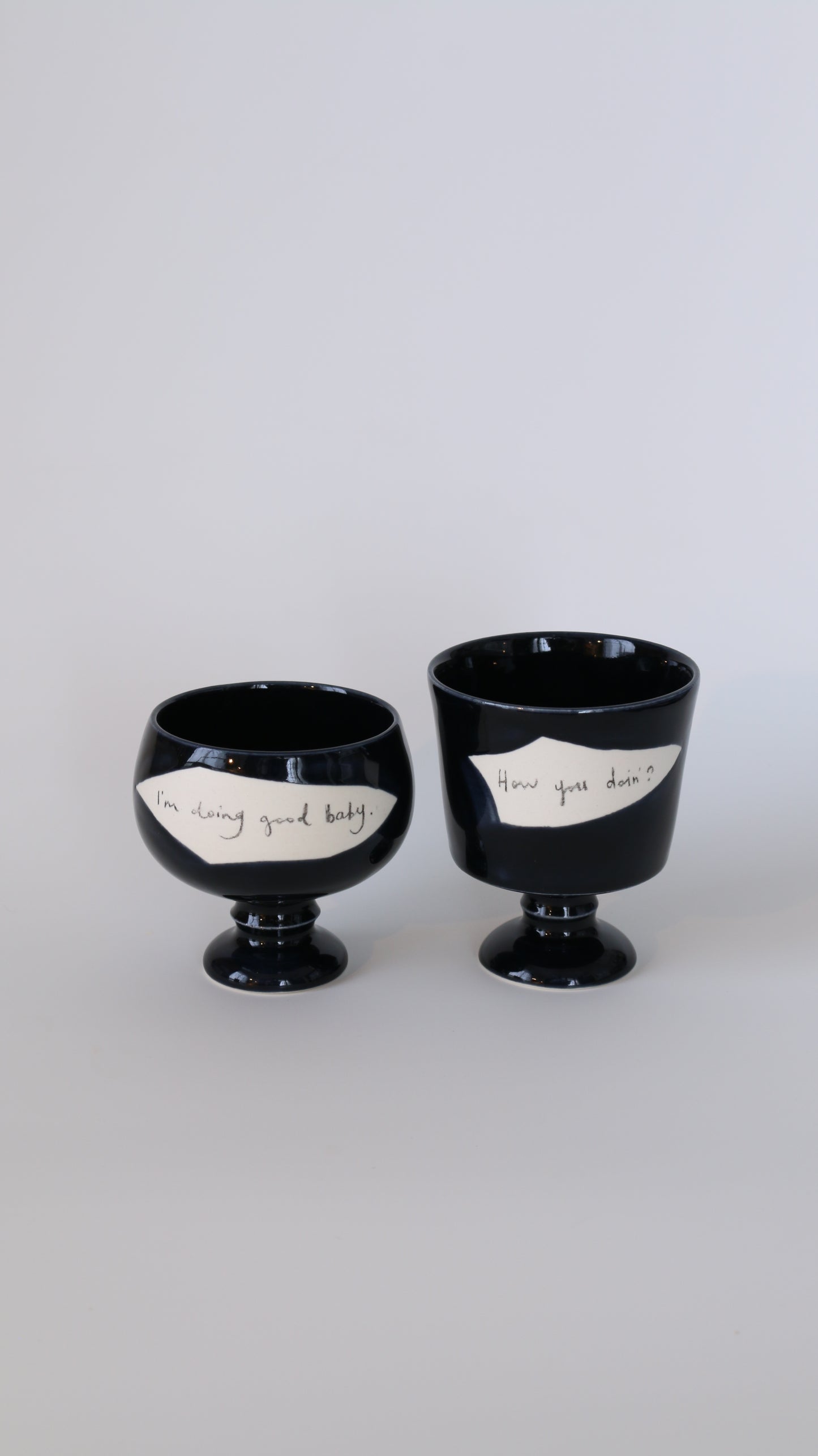 诉 GOBLETS | message ceramic goblets in pair