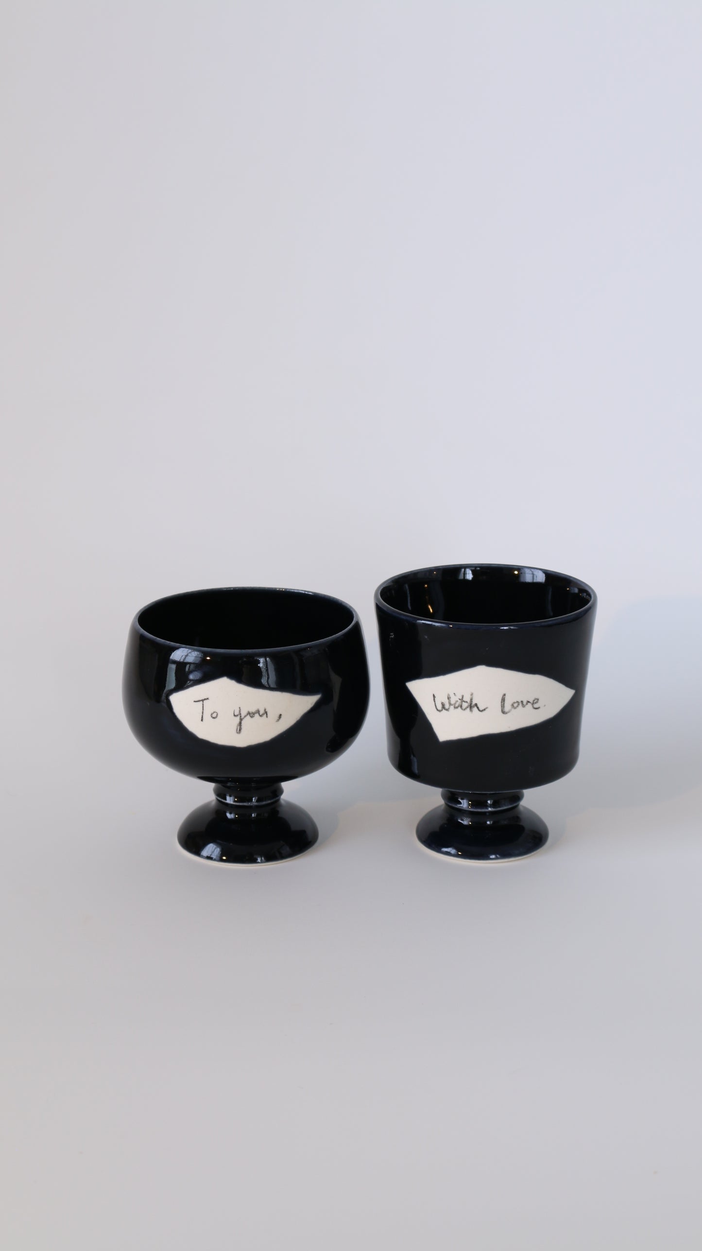 诉 GOBLETS | message ceramic goblets in pair